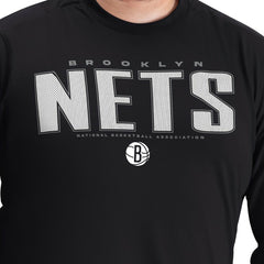 Brooklyn Nets G-III Sports by Carl Banks Adaptive Printed Mesh Effect Long Sleeve T-Shirt On Sale