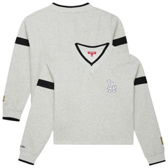 Los Angeles Dodgers Mitchell & Ness Women's Cooperstown Collection V-Neck Cropped Toggle Sweatshirt | MLB Near me