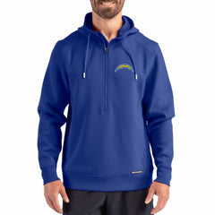 Los Angeles Chargers Cutter & Buck Roam Eco Half-Zip Recycled Pullover Hoodie
