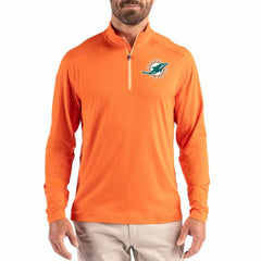 Miami Dolphins Cutter & Buck Coastline Epic Comfort Recycled Quarter-Zip Pullover