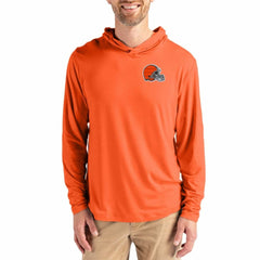 Cleveland Browns Cutter & Buck Coastline Epic Comfort Recycled Long Sleeve Hoodie T-Shirt