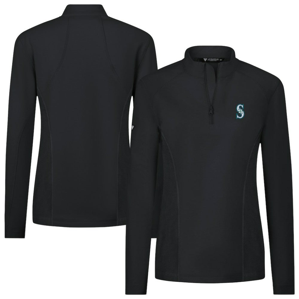 Seattle Mariners Levelwear Women's Upright Insignia 2.0 Quarter-Zip Tri-Blend Top | MLB Sale