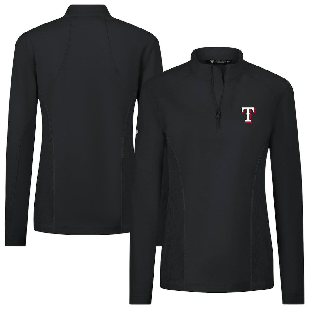 Texas Rangers Levelwear Women's Upright Insignia 2.0 Quarter-Zip Tri-Blend Top | MLB For sale