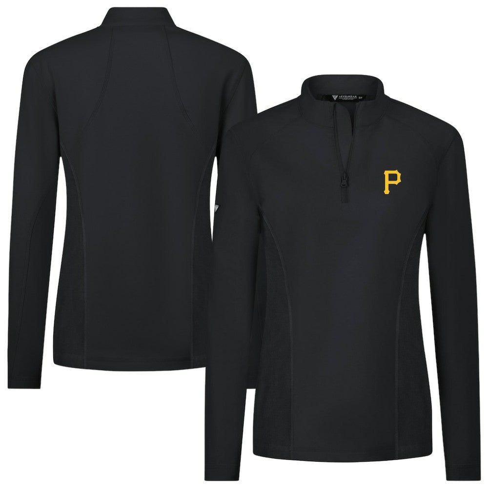 Pittsburgh Pirates Levelwear Women's Upright Insignia 2.0 Quarter-Zip Tri-Blend Top | MLB Near me