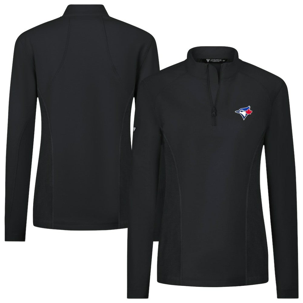 Toronto Blue Jays Levelwear Women's Upright Insignia 2.0 Quarter-Zip Tri-Blend Top | MLB Shop