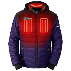 Baltimore Ravens ActionHeat 5V Battery Heated Full-Zip Hoodie Puffer Jacket