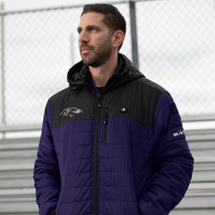 Baltimore Ravens ActionHeat 5V Battery Heated Full-Zip Hoodie Puffer Jacket