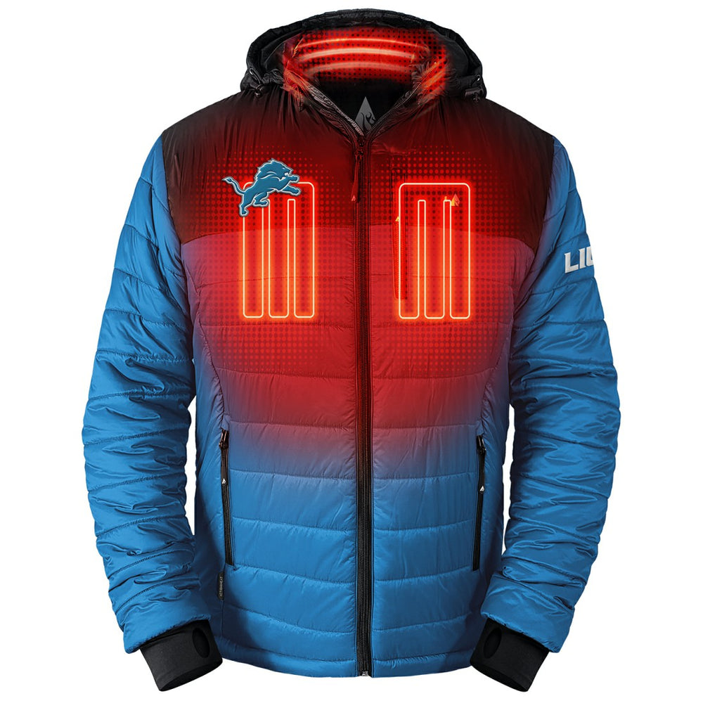 Detroit Lions ActionHeat 5V Battery Heated Colorblock Full-Zip Puffer Jacket