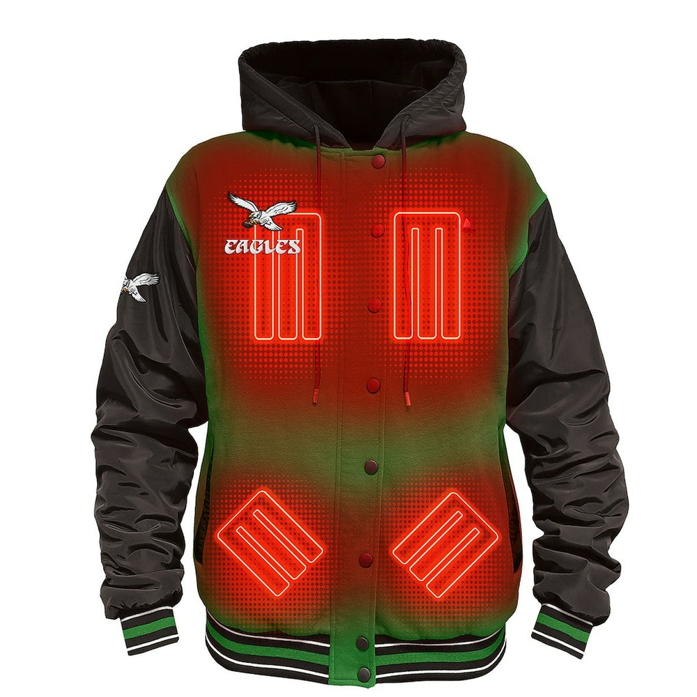 Philadelphia Eagles ActionHeat 5V Battery Heated Full-Snap Varsity Jacket