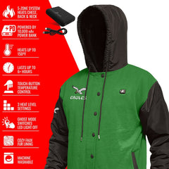 Philadelphia Eagles ActionHeat 5V Battery Heated Full-Snap Varsity Jacket