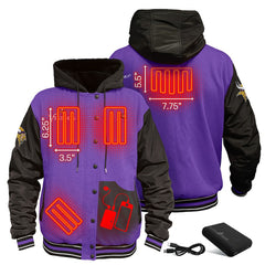 Minnesota Vikings ActionHeat 5V Battery Heated Full-Snap Varsity Jacket