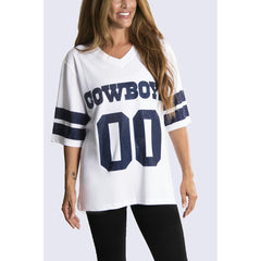 Dallas Cowboys Cuce Women's Rhinestone V-Neck Tunic