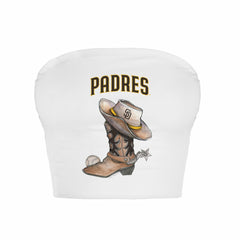 San Diego Padres Tiny Turnip Women's Cowboy Boot Crop Tube Top | MLB US