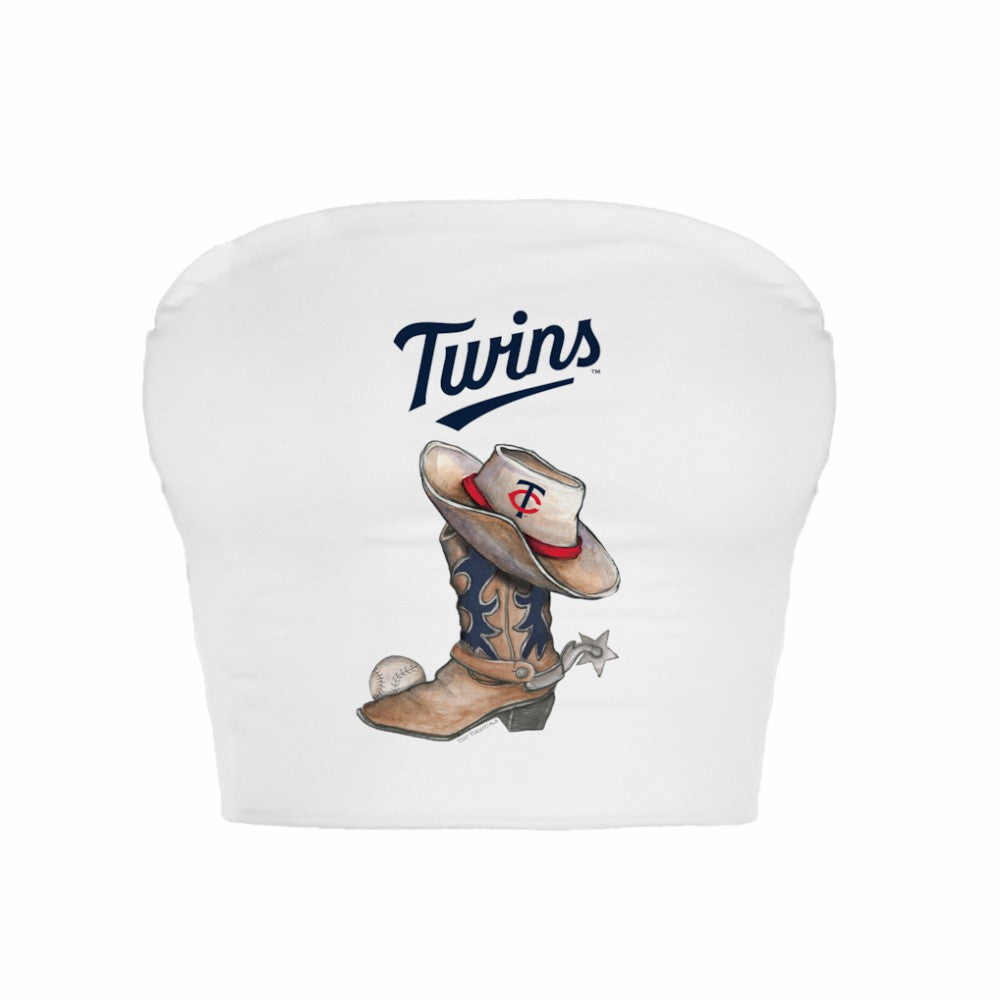 Minnesota Twins Tiny Turnip Women's Cowboy Boot Crop Tube Top | MLB Online