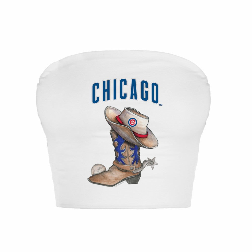 Chicago Cubs Tiny Turnip Women's Cowboy Boot Crop Tube Top | MLB US