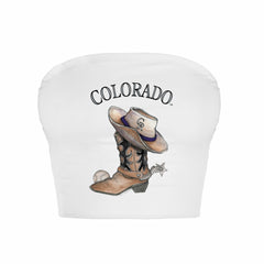Colorado Rockies Tiny Turnip Women's Cowboy Boot Crop Tube Top | MLB Outlet