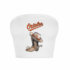 Baltimore Orioles Tiny Turnip Women's Cowboy Boot Crop Tube Top | MLB Online