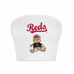 Cincinnati Reds Tiny Turnip Women's Teddy Bear Crop Tube Top | MLB New
