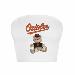Baltimore Orioles Tiny Turnip Women's Teddy Bear Crop Tube Top | MLB Sale