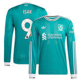 Alexander Isak Liverpool 2025/26 Third Long Sleeve Player Jersey Green - Adidas