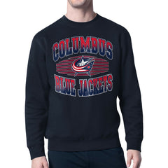 Columbus Blue Jackets Starter Team Grit Graphic Fleece Pullover Sweatshirt Sale