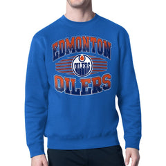Edmonton Oilers Starter Team Grit Graphic Fleece Pullover Sweatshirt On Sale