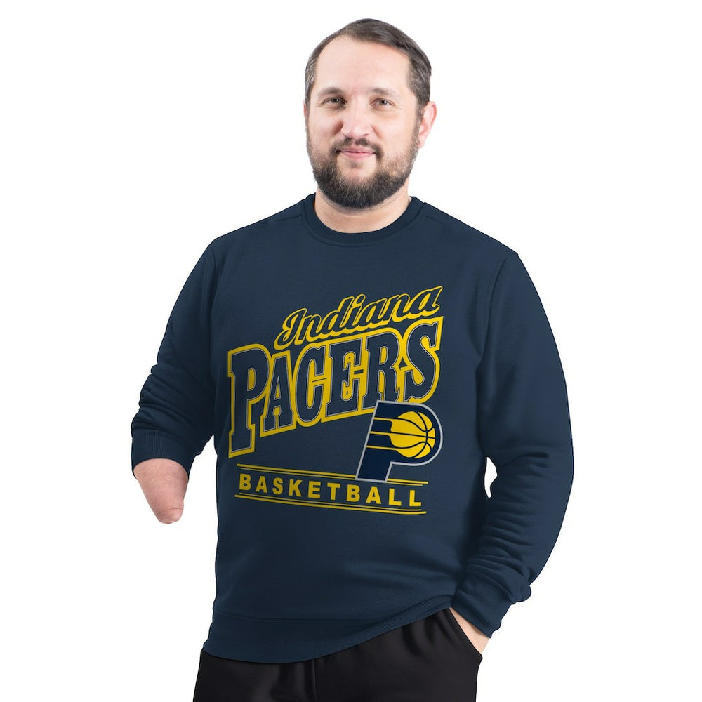 Indiana Pacers G-III Sports by Carl Banks Adaptive Headliner Fleece Crewneck Sweatshirt Online