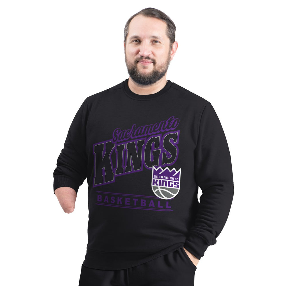 Sacramento Kings G-III Sports by Carl Banks Adaptive Headliner Fleece Crewneck Sweatshirt Outlet