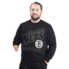 Brooklyn Nets G-III Sports by Carl Banks Adaptive Headliner Fleece Crewneck Sweatshirt On Sale