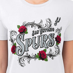 San Antonio Spurs G-III 4Her by Carl Banks Women's Super-Slim Fit Lightweight Roses Crew Neck T-Shirt New