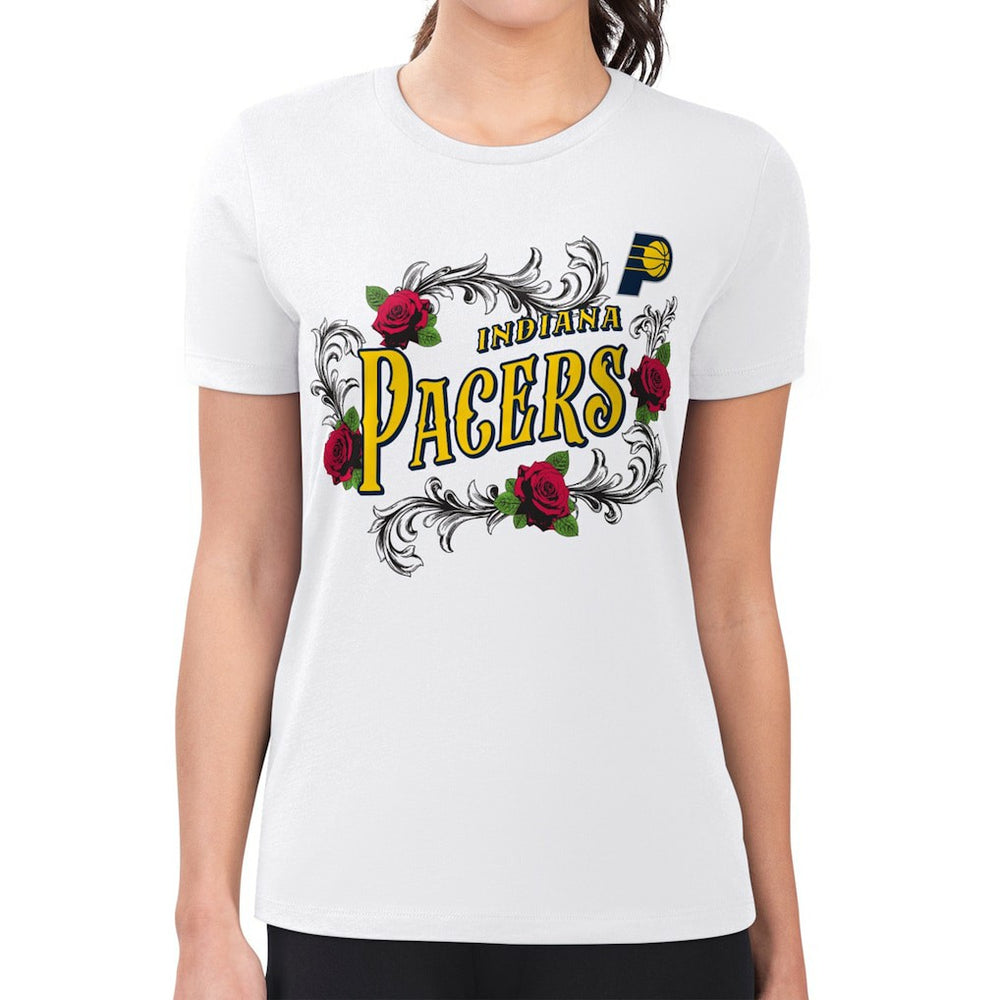 Indiana Pacers G-III 4Her by Carl Banks Women's Super-Slim Fit Lightweight Roses Crew Neck T-Shirt Outlet