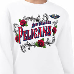 New Orleans Pelicans G-III 4Her by Carl Banks Women's Roses Fleece Tri-Blend Sweatshirt New