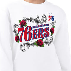 Philadelphia 76ers G-III 4Her by Carl Banks Women's Roses Fleece Tri-Blend Sweatshirt On Sale