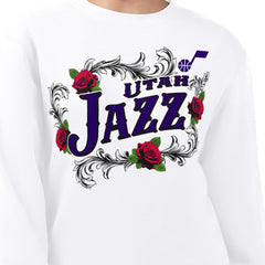 Utah Jazz G-III 4Her by Carl Banks Women's Roses Fleece Tri-Blend Sweatshirt Online
