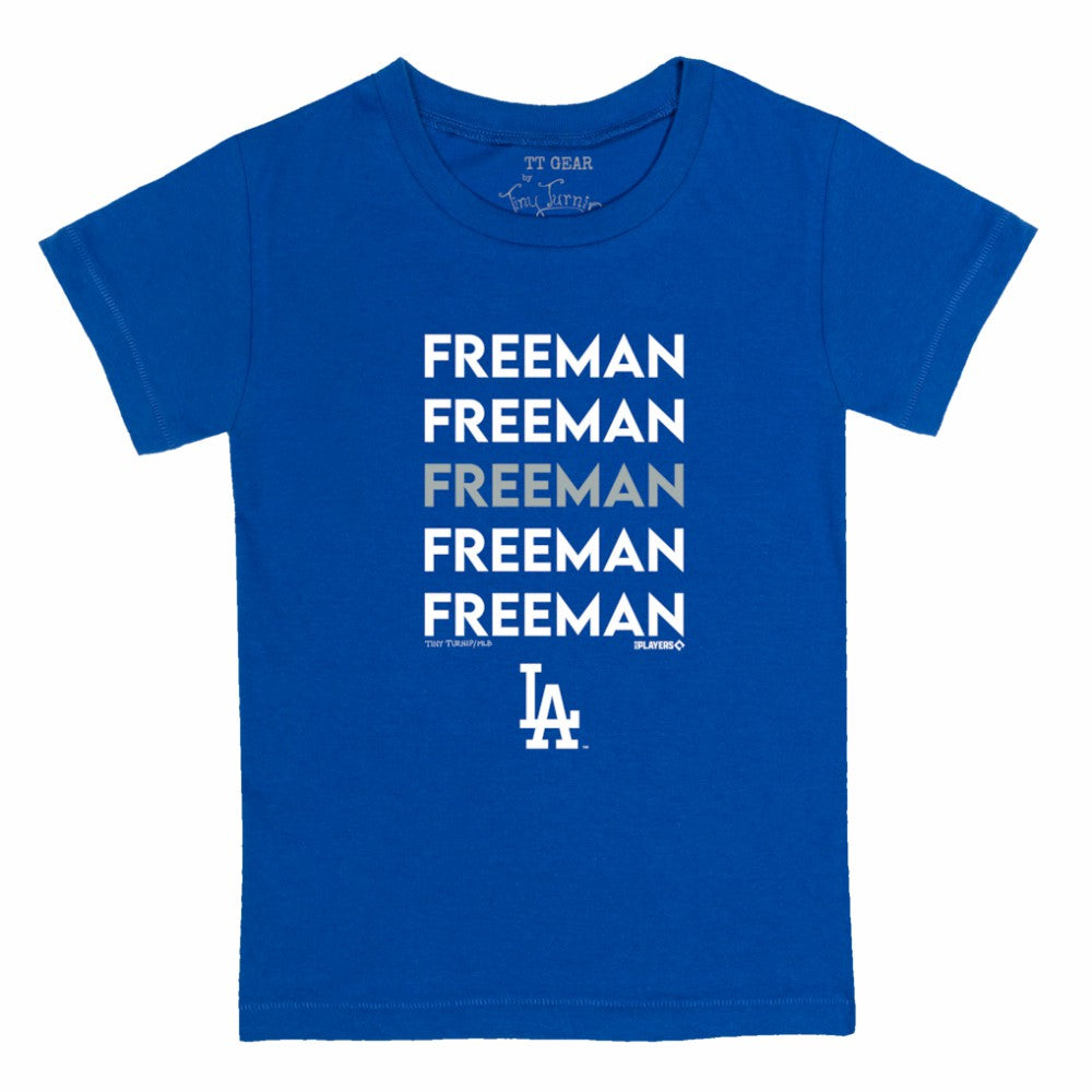Freddie Freeman Los Angeles Dodgers Tiny Turnip Youth Stacked Graphic T-Shirt | MLB Discount