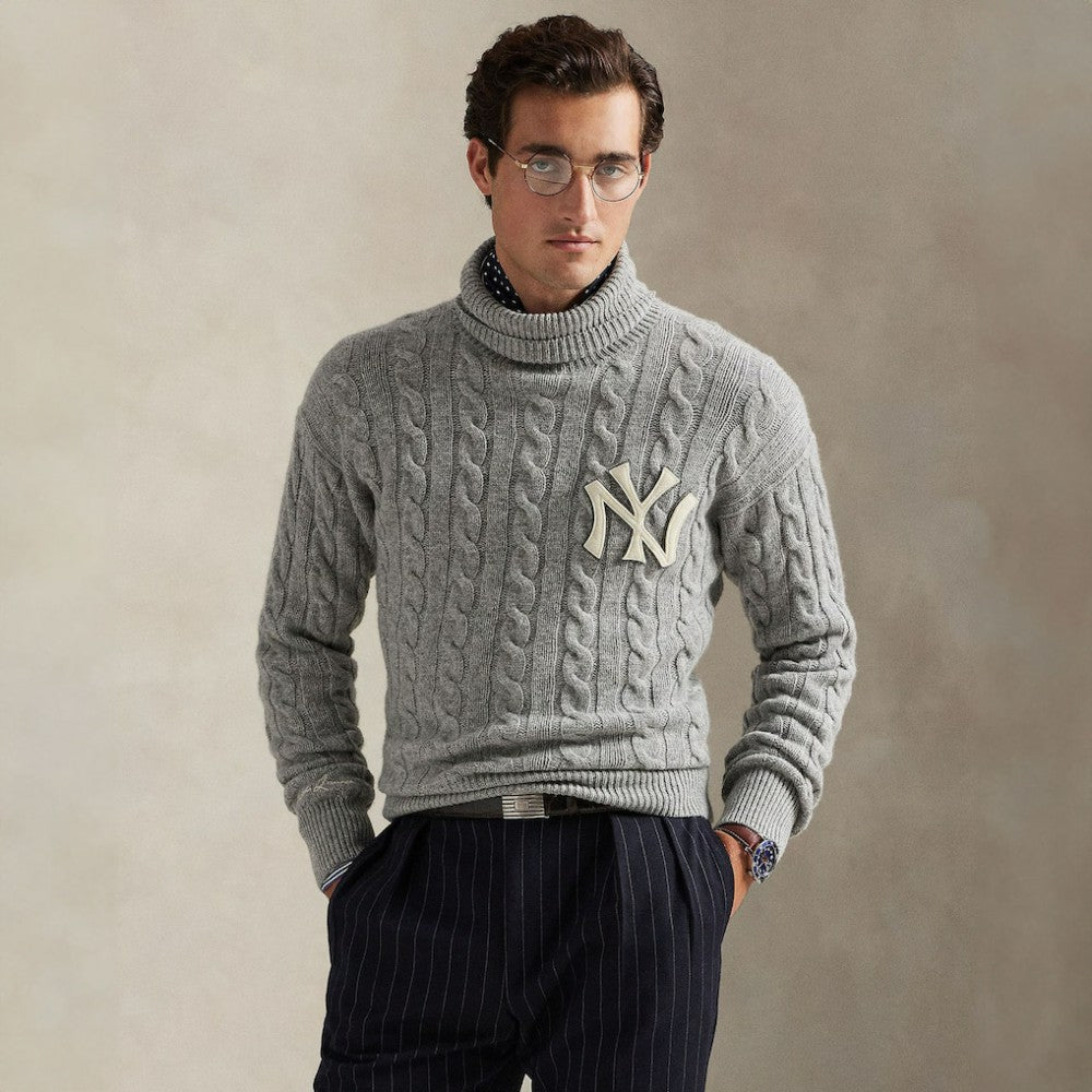 New York Yankees Polo Ralph Lauren Wool Turtleneck Sweater | MLB Online