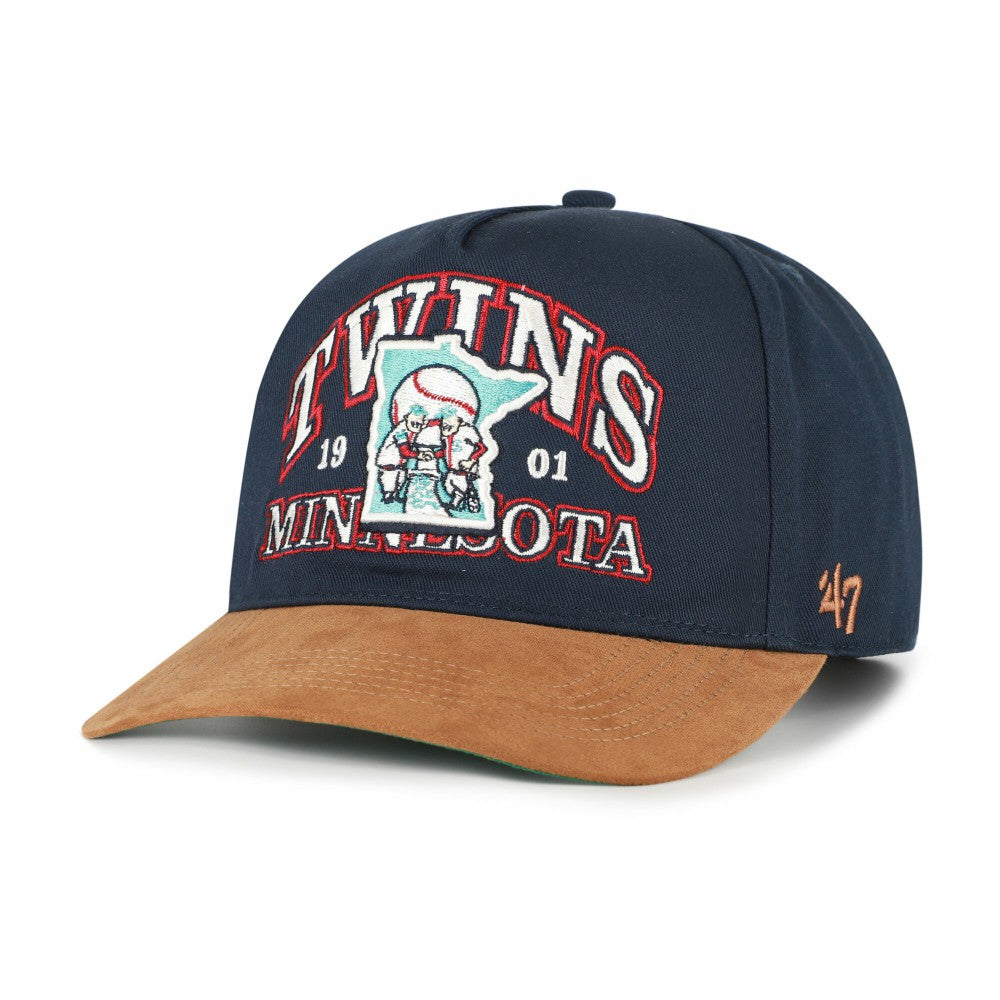 Minnesota Twins '47 Cooperstown Break Wood Suede Hitch Adjustable Hat | MLB Discount