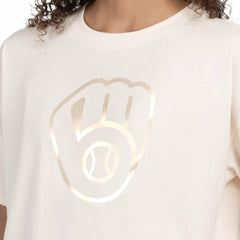 Milwaukee Brewers Starter Women's Pastels Boxy Cropped T-Shirt | MLB Sale
