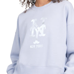 New York Mets Starter Women's Pastels Boxy Fleece Sweatshirt | MLB For sale
