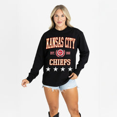 Kansas City Chiefs Gameday Couture Women's Oversized Everyday Star Long Sleeve T-Shirt