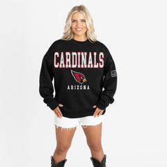 Arizona Cardinals Gameday Couture Women's Oversized Level Up Black Label Premium Fleece Sweatshirt