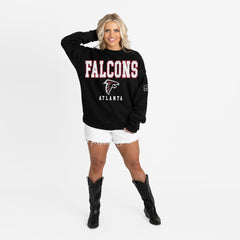 Atlanta Falcons Gameday Couture Women's Oversized Level Up Black Label Premium Fleece Sweatshirt