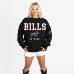 Buffalo Bills Gameday Couture Women's Oversized Level Up Black Label Premium Fleece Sweatshirt