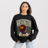 Washington Commanders Gameday Couture Women's Oversized Victory Lane Black Label Premium Fleece Sweatshirt