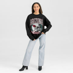 Arizona Cardinals Gameday Couture Women's Oversized Victory Lane Black Label Premium Fleece Sweatshirt