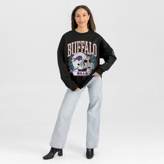 Buffalo Bills Gameday Couture Women's Oversized Victory Lane Black Label Premium Fleece Sweatshirt