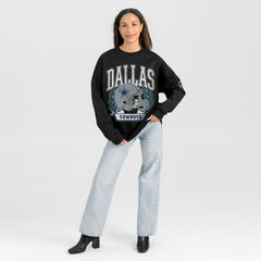 Dallas Cowboys Gameday Couture Women's Oversized Victory Lane Black Label Premium Fleece Sweatshirt