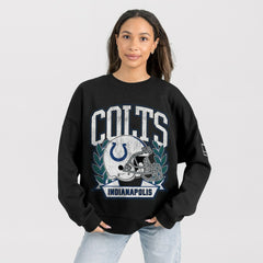 Indianapolis Colts Gameday Couture Women's Oversized Victory Lane Black Label Premium Fleece Sweatshirt