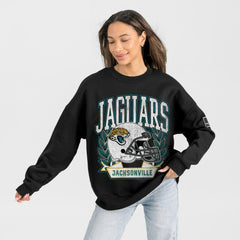 Jacksonville Jaguars Gameday Couture Women's Oversized Victory Lane Black Label Premium Fleece Sweatshirt