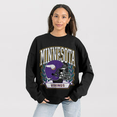 Minnesota Vikings Gameday Couture Women's Oversized Victory Lane Black Label Premium Fleece Sweatshirt